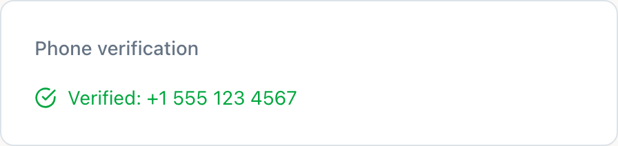 Step 4: Phone Verified Confirmation